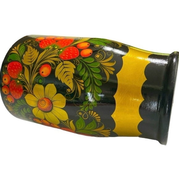 Vintage Russian Khohloma Painted Wood
Vase~5 Tall - Picture 2 of 15